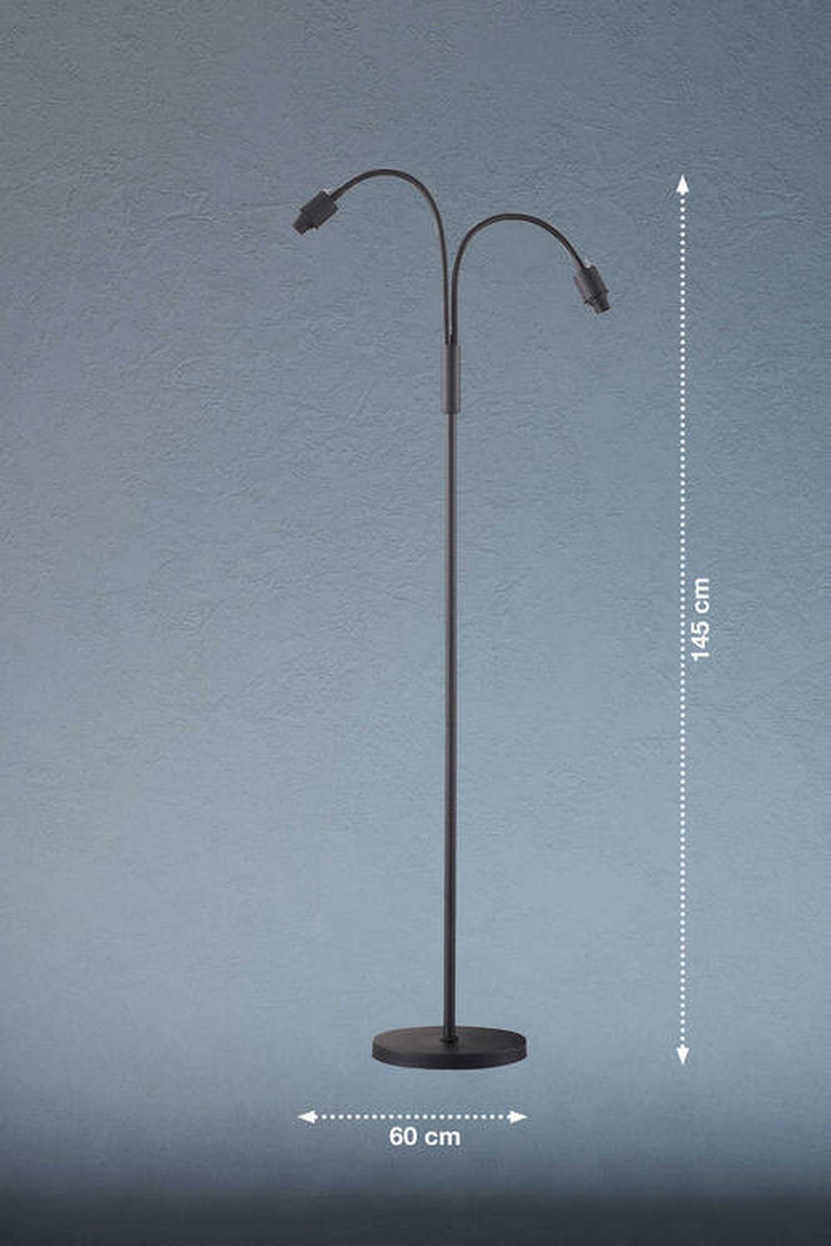 STEHLEUCHTE - Schwarz, Basics, Metall (145cm) - Fischer & Honsel