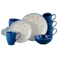 KOMBISERVICE Joy Blau-bunt 16-teilig  - Blau/Creme, Basics, Keramik - Creatable