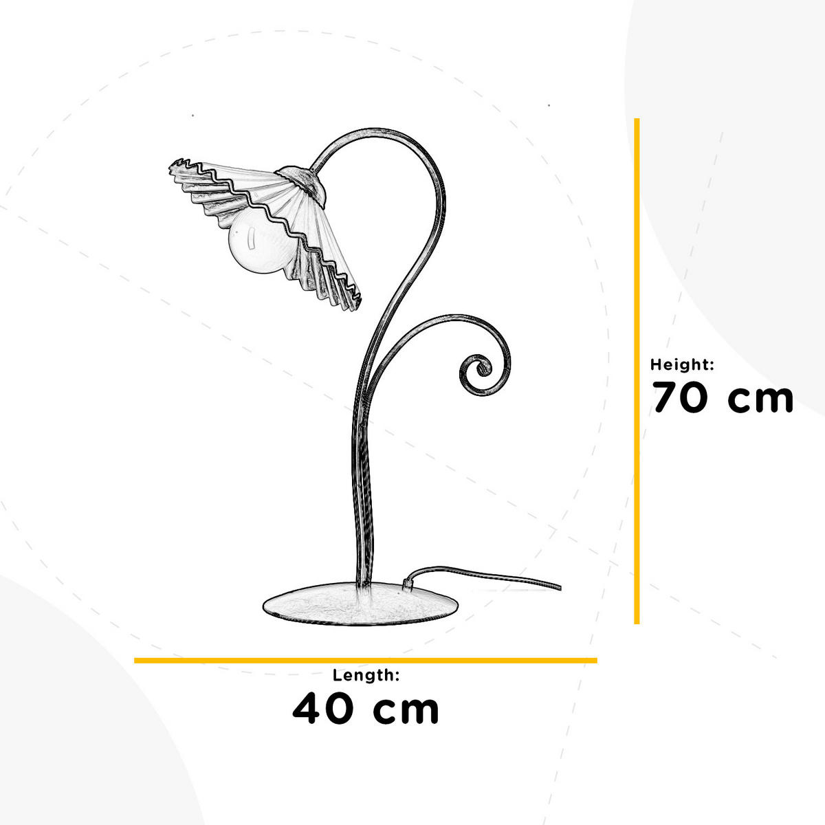 TISCHLEUCHTE 40/40/70 cm   - Bernsteinfarben/Bronzefarben, KONVENTIONELL, Keramik/Metall (40/40/70cm)