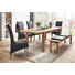 STUHL Lederlook Eiche massiv Braun, Eichefarben - Eichefarben/Braun, KONVENTIONELL, Holz/Textil (49/105/64cm) - Celina Home