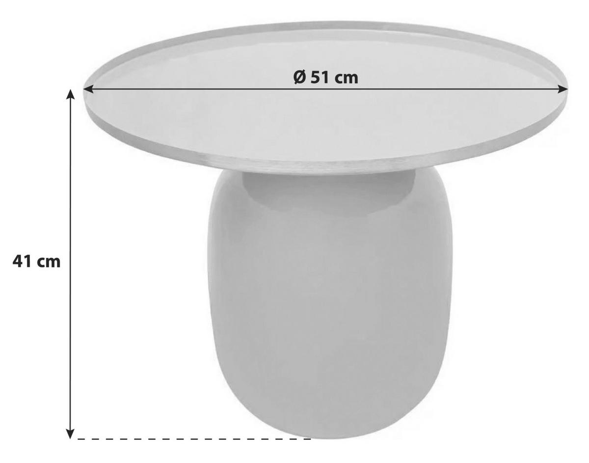 BEISTELLTISCH in Metall  - Goldfarben/Altrosa, Trend, Metall (51/41/51cm) - Kayoom
