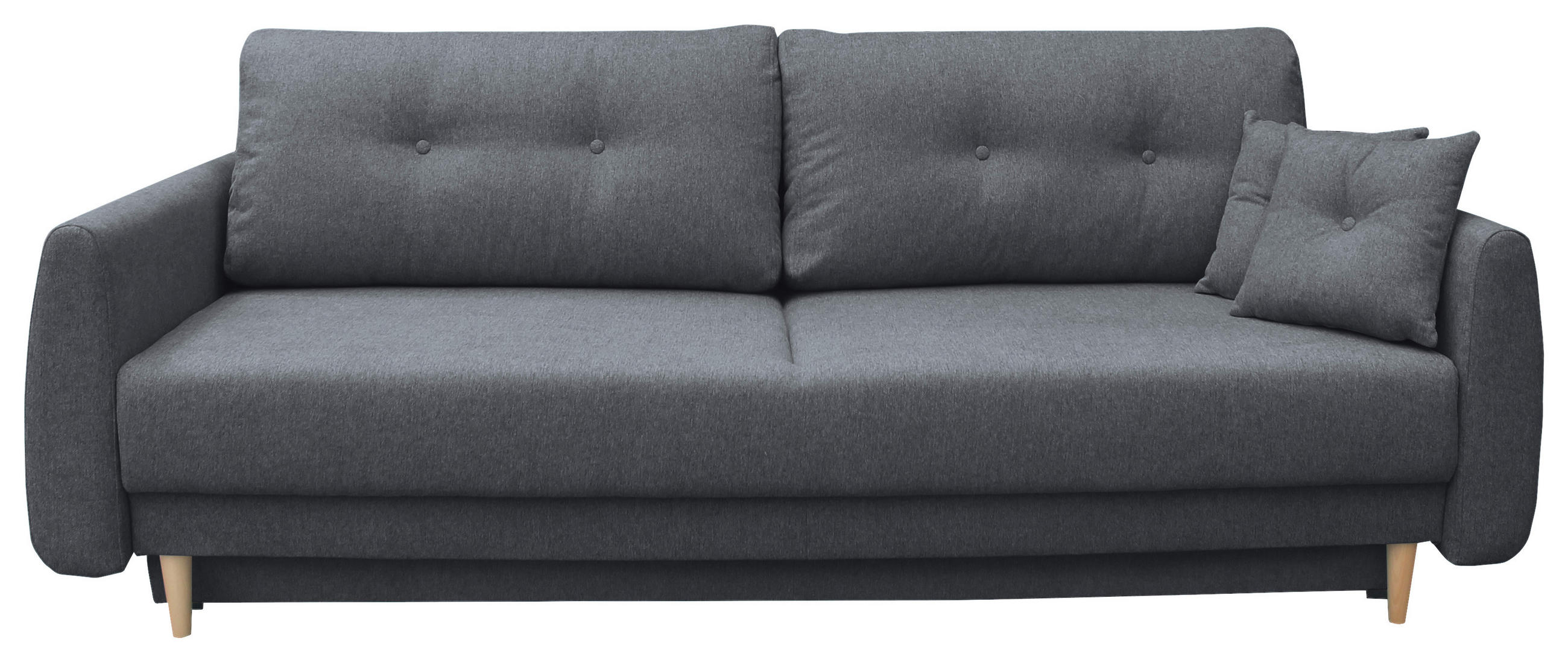 SCHLAFSOFA Webstoff Graphitfarben  - Buchefarben/Graphitfarben, KONVENTIONELL, Holz/Textil (220/90/95cm) - Carryhome