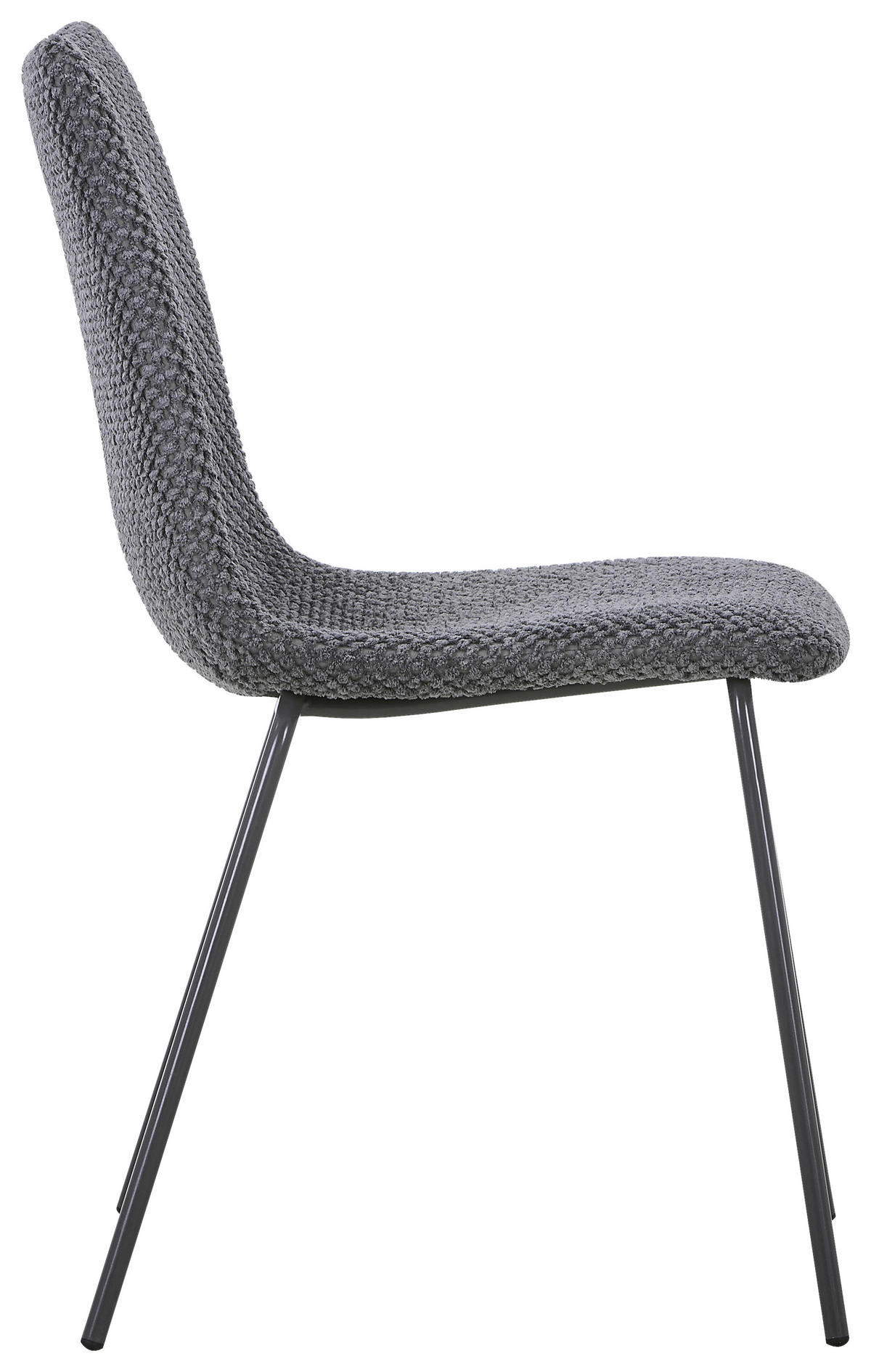 STUHL Webstoff Dunkelgrau  - Dunkelgrau/Grau, Design, Textil/Metall (45/86,5/57cm) - home24