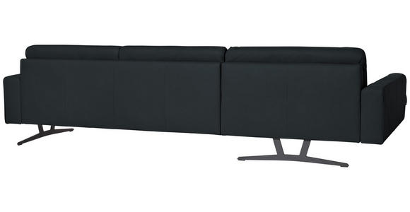 ECKSOFA in Echtleder Anthrazit  - Anthrazit, KONVENTIONELL, Leder/Metall (182/324cm) - Ambiente