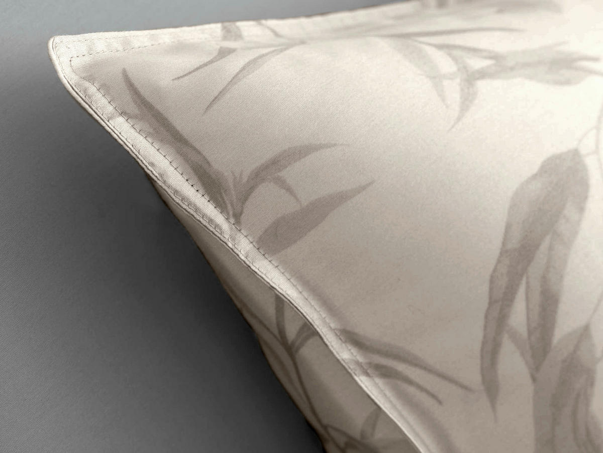 BETTWÄSCHE 2-teilig Fiori-di-Satinado Makosatin 135/200 cm  - Elfenbein, Basics, Textil (135/200cm)