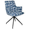 ARMLEHNSTUHL , Sitzfläche 360° drehbar, automatische Rückholfunktion , Jacquard  - Blau/Schwarz, Design, Textil/Metall (59/89,5/63cm) - Novel