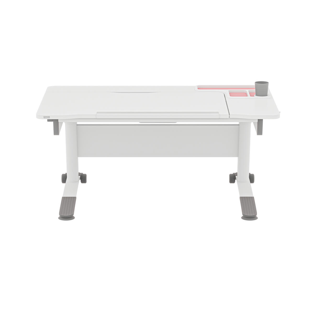 JUGENDSCHREIBTISCH  Weiß höhenverstellbar, Kabeldurchlass  - Weiß, Trend, Holzwerkstoff/Kunststoff (120/75/53-74cm) - Paidi
