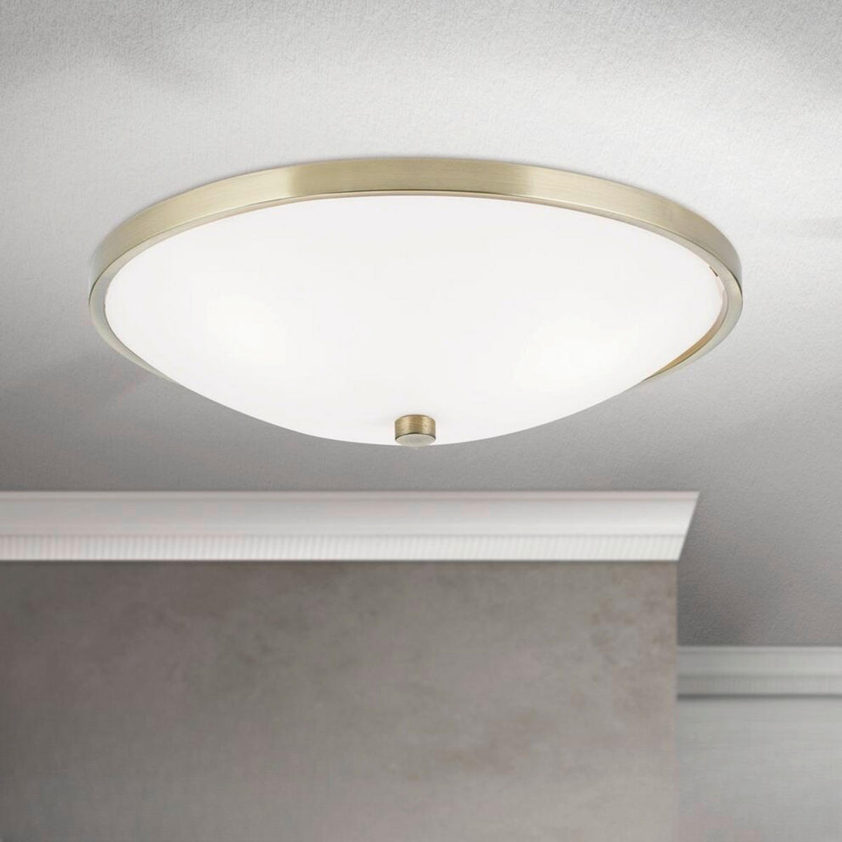 DECKENLEUCHTE Aida 39,5/12,5 cm   - Bronzefarben, KONVENTIONELL, Glas/Metall (39,5/12,5cm)