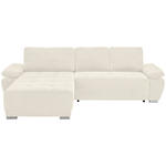 ECKSOFA  in Chenille Creme  - Silberfarben/Creme, KONVENTIONELL, Holz/Textil (187/293cm) - Carryhome