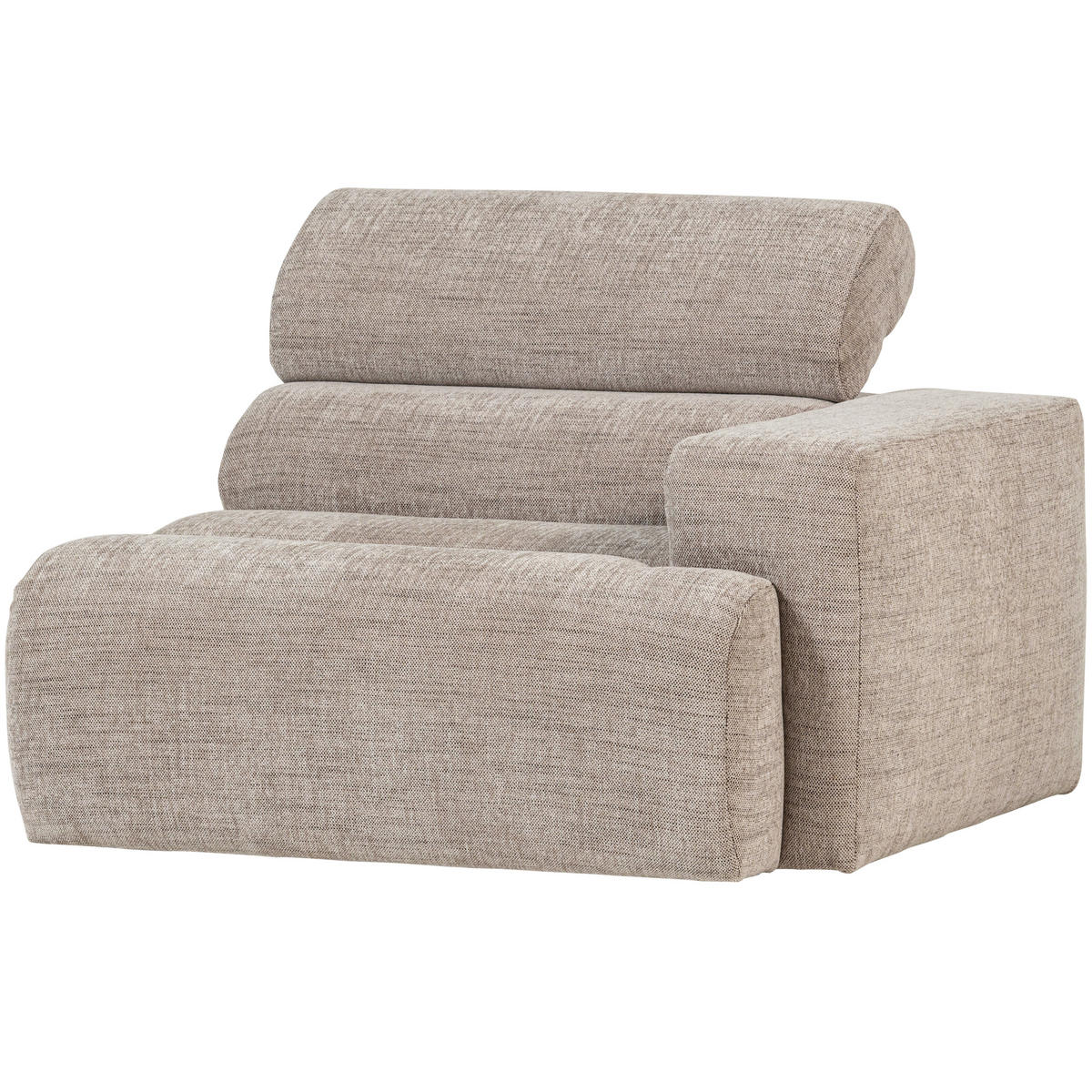 SOFAELEMENT Novi Webstoff Naturfarben  - Schwarz/Naturfarben, Design, Kunststoff/Textil (113/86/109cm) - Livetastic