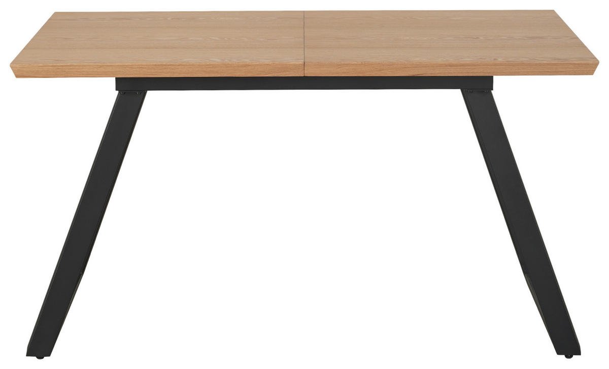 ESSTISCH Schwarz, Eichefarben rechteckig  ausziehbar  - Eichefarben/Schwarz, Design, Holzwerkstoff/Metall (140-180/90/76cm) - Carryhome