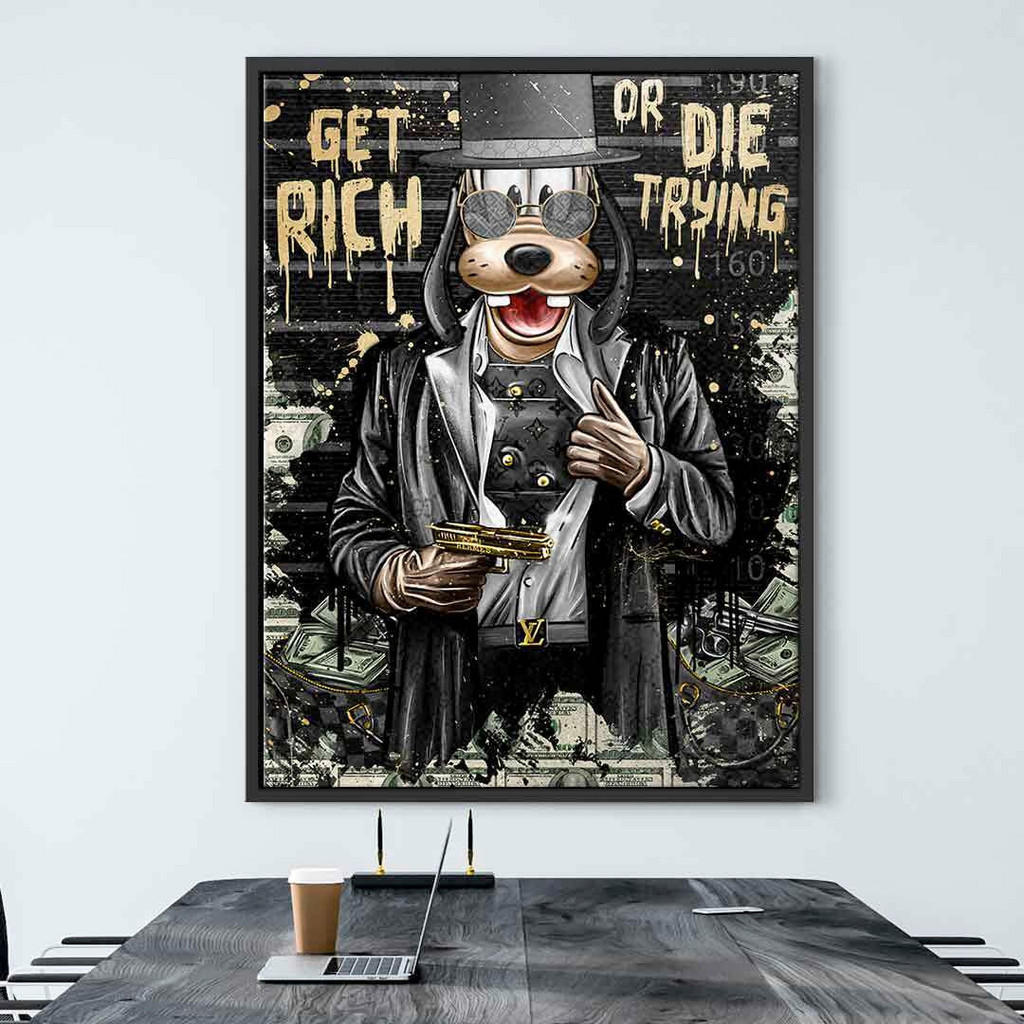 Thumbnail - Kunstdruck Get Rich or Die Trying, Mehrfarbig, Holz, vollmassiv, Keilrahmen, Bilder und Zubehör, Wandbilder, Kunstdrucke