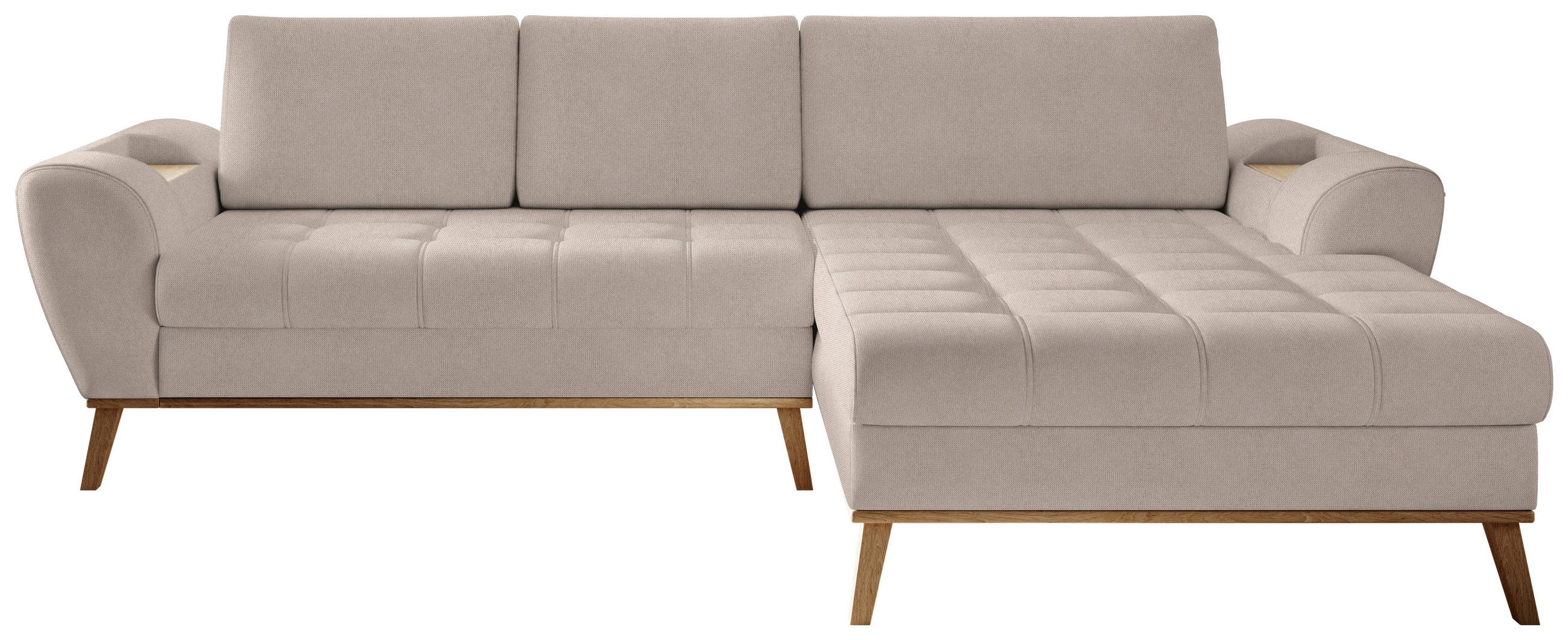 HÖRNSOFFA i vävt tyg beige  - beige/ekfärgad, Design, trä/textil (282/175cm) - Livetastic