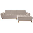 ECKSOFA in Webstoff Beige  - Eichefarben/Beige, Design, Holz/Textil (282/175cm) - Carryhome