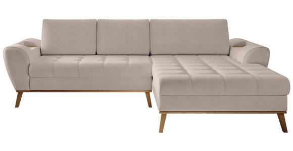 ECKSOFA in Webstoff Beige  - Eichefarben/Beige, Design, Holz/Textil (282/175cm) - Carryhome