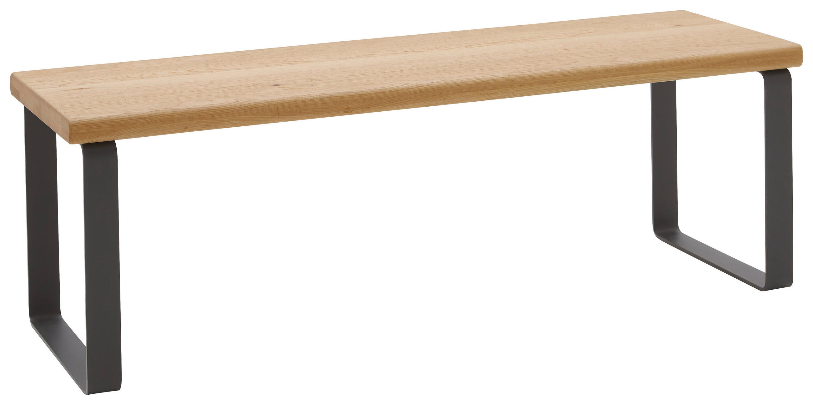 SITZBANK 120/40/38 cm Schwarz, Wildeiche Wildeiche massiv  - Wildeiche/Schwarz, Design, Holz/Metall (120/40/38cm) - Valnatura