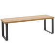SITZBANK 120/40/38 cm Schwarz, Wildeiche Wildeiche massiv  - Wildeiche/Schwarz, Design, Holz/Metall (120/40/38cm) - Valnatura