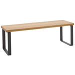 SITZBANK 120/40/38 cm Schwarz, Wildeiche Wildeiche massiv  - Wildeiche/Schwarz, Design, Holz/Metall (120/40/38cm) - Valnatura