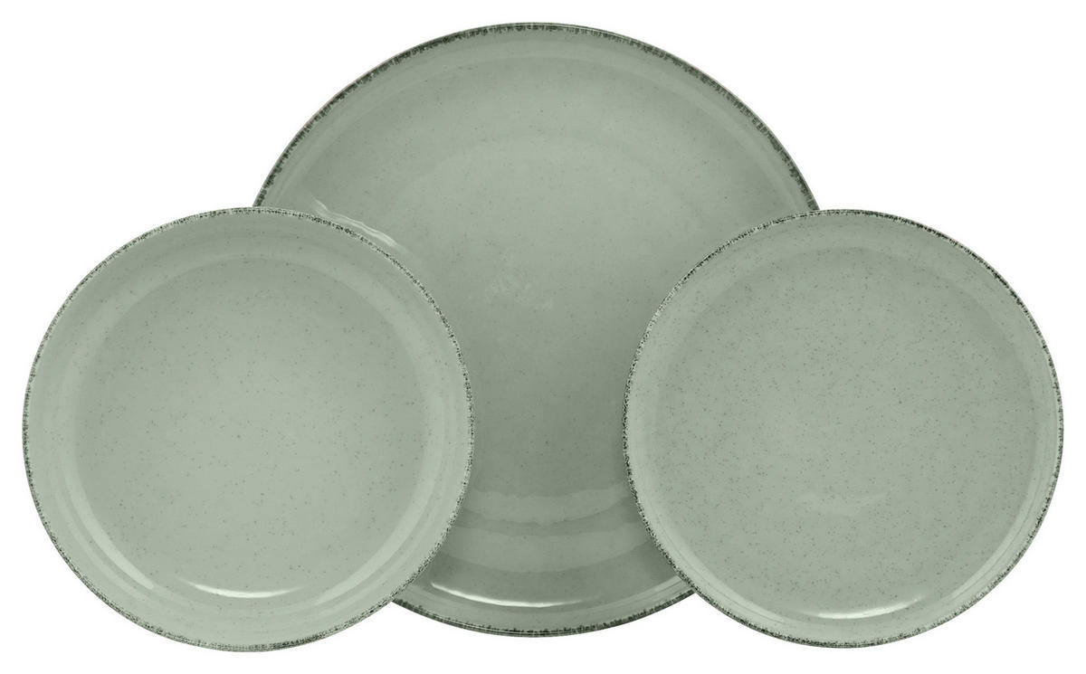 KOMBISERVICE Grün 18-teilig 6 Personen  - Grün, Basics, Keramik - P & B