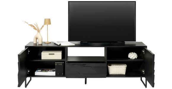 LOWBOARD in 175/60/40 cm - Schwarz, Trend, Holz/Metall (175/60/40cm) - Ambia Home