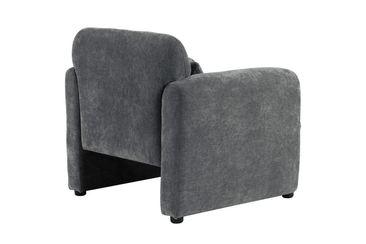 SESSEL in Samt Grau  - Schwarz/Grau, Design, Kunststoff/Textil (83/83/76cm) - MID.YOU