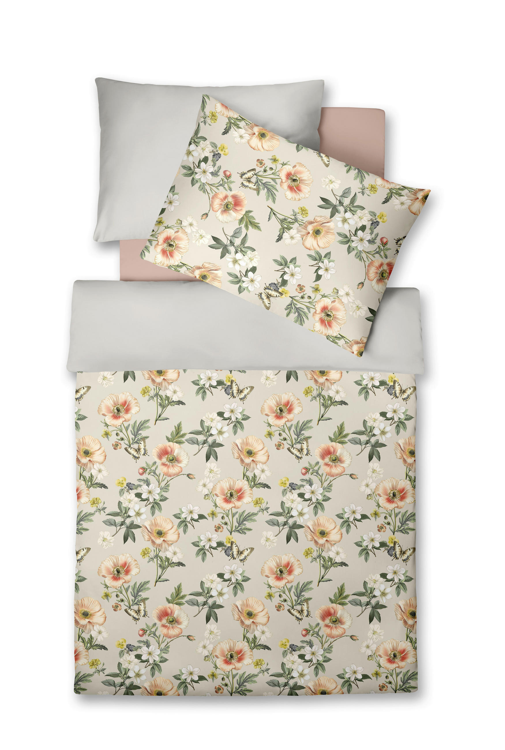 Fleuresse POVLEČENÍ, makosatén, bílá, pískové barvy, světle žlutá, béžová, olivově zelená, korály, 140/200 cm