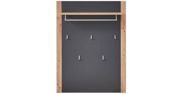 GARDEROBE 5-teilig  in 260/199/38 cm  - Graphitfarben/Eiche Artisan, Design, Holzwerkstoff/Textil (260/199/38cm) - Xora