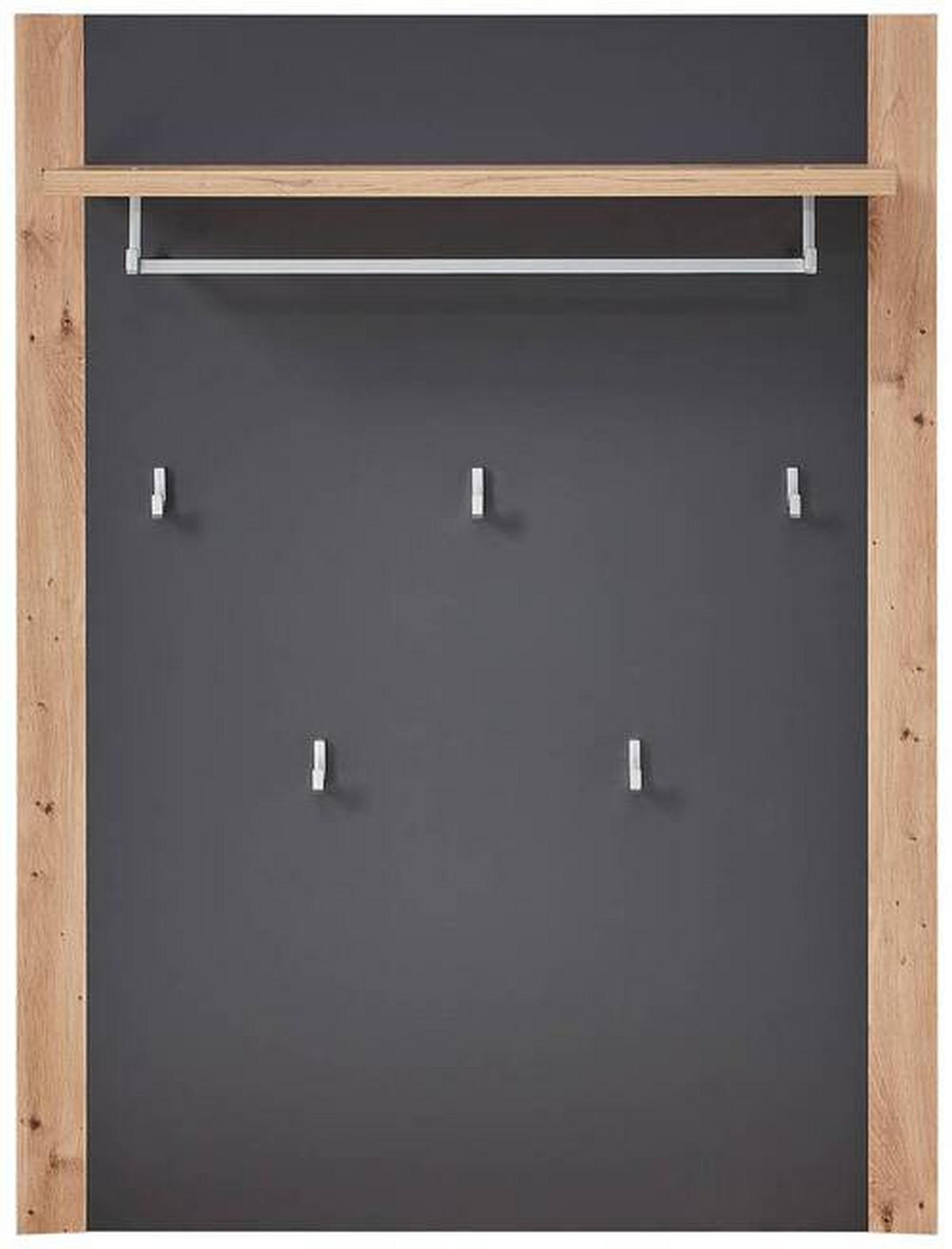 GARDEROBE 5-teilig  in 260/199/38 cm  - Graphitfarben/Eiche Artisan, Design, Holzwerkstoff/Textil (260/199/38cm) - Xora