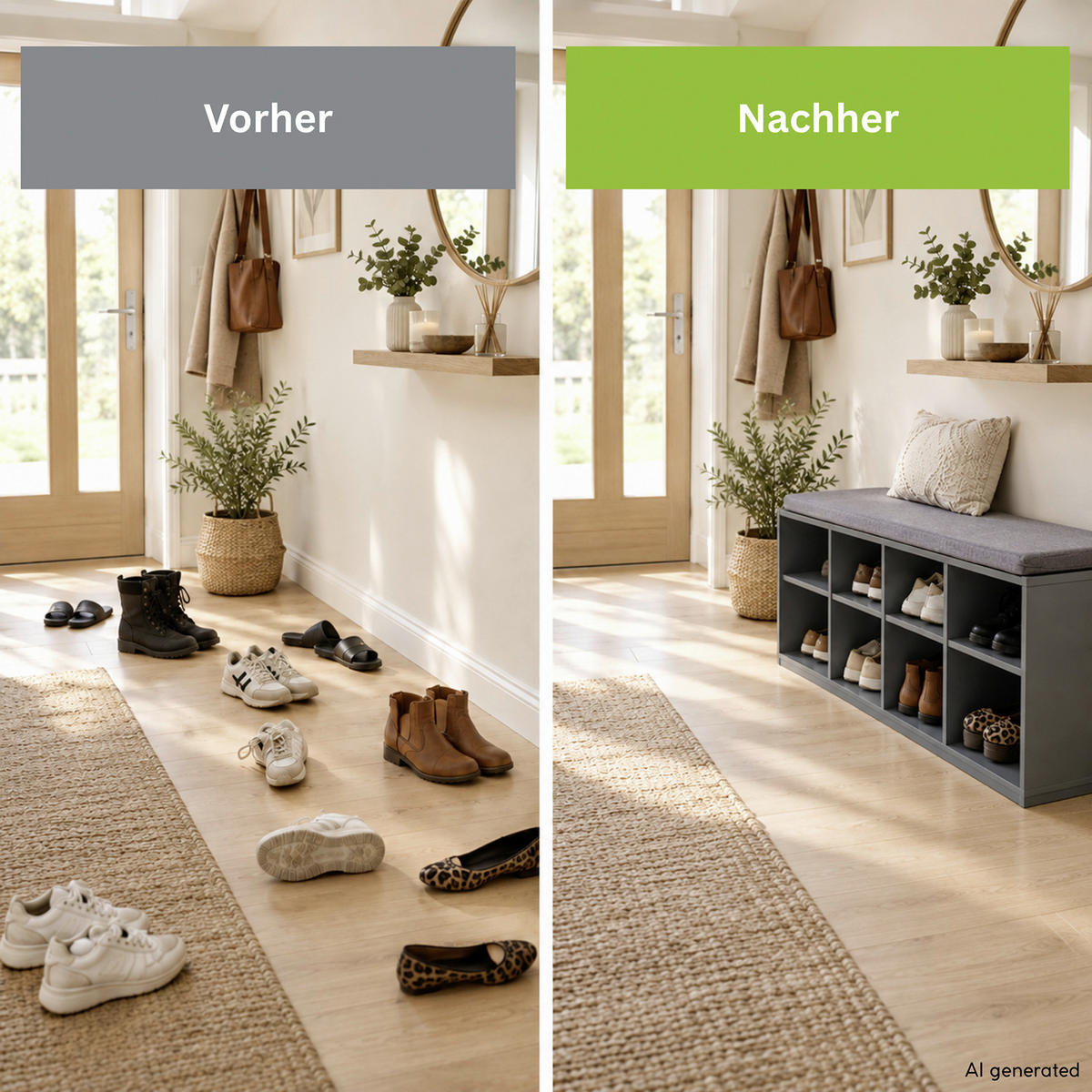 SCHUHREGAL Grau  - Grau, Design, Holzwerkstoff/Textil (103.5/48/29.5cm) - Kesper