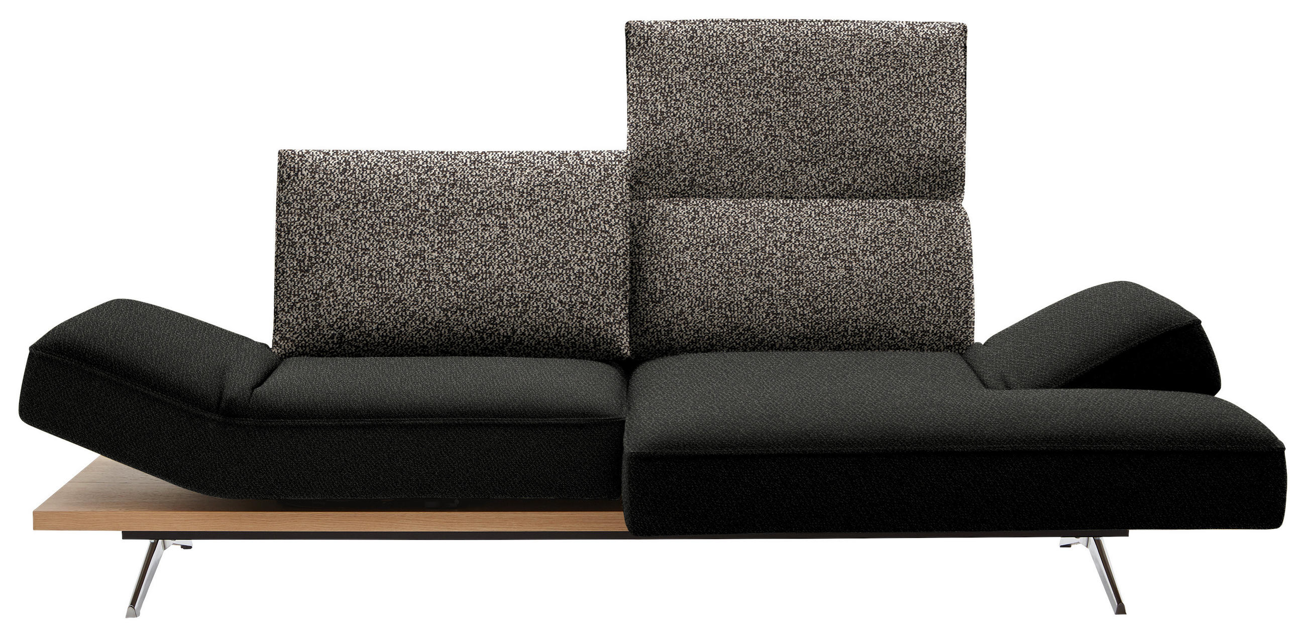 ECKSOFA in Flachgewebe Dunkelgrün  240/132 cm  - Chromfarben/Dunkelgrün, Design, Holz/Textil (240/132cm) - Koinor