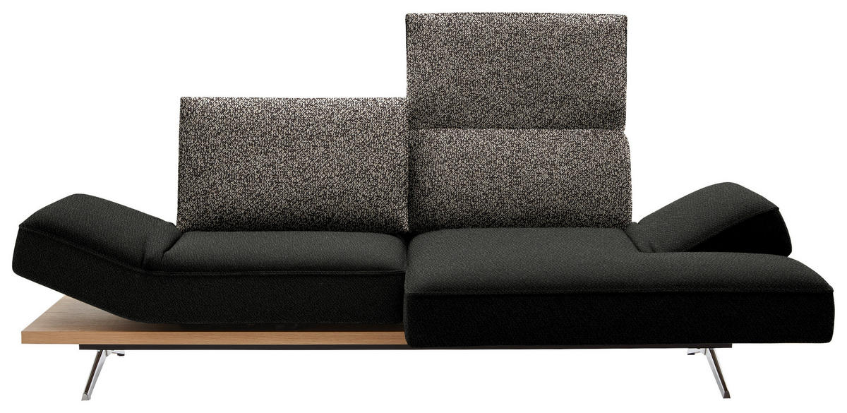 ECKSOFA Flachgewebe Dunkelgrün  - Chromfarben/Dunkelgrün, Design, Holz/Textil (240/132cm) - Koinor