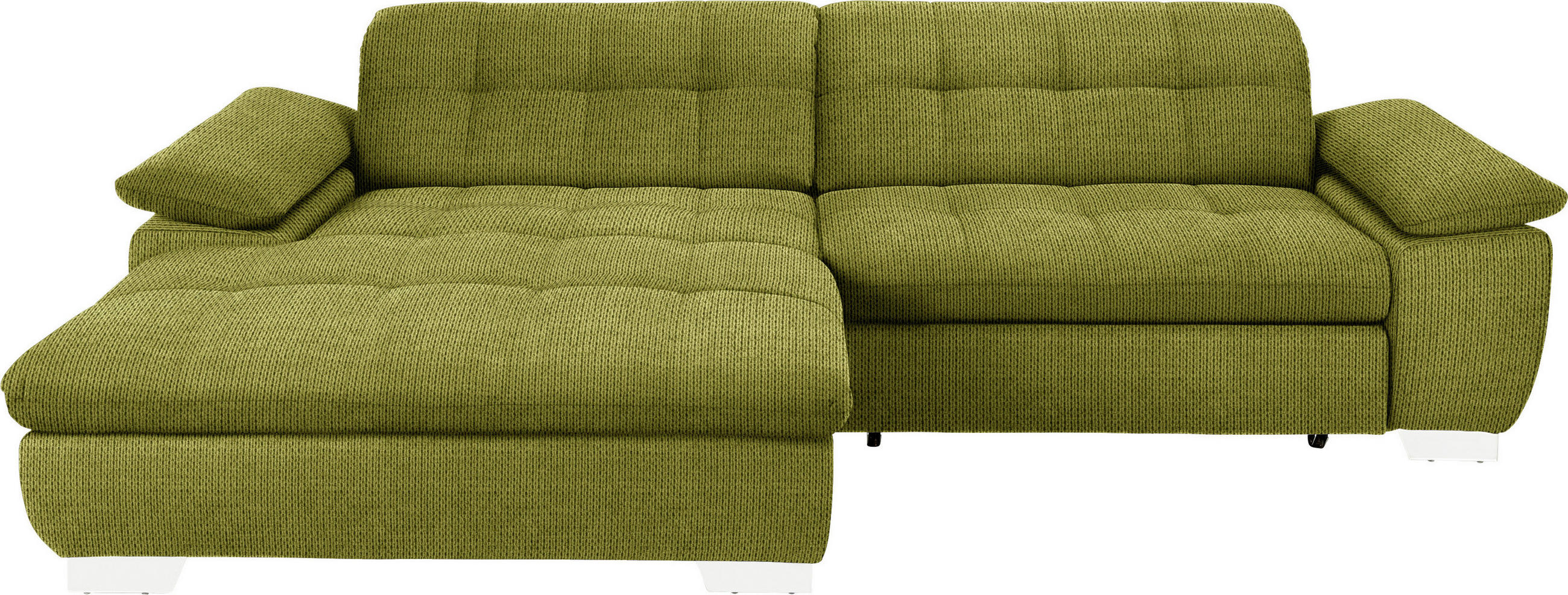 ECKSOFA in Mikrofaser Hellgrün  - Chromfarben/Hellgrün, Design, Textil/Metall (180/265cm) - Carryhome