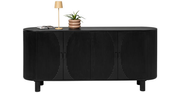 SIDEBOARD in 180/80/40 cm - Schwarz, Trend, Holz/Metall (180/80/40cm) - Ambia Home
