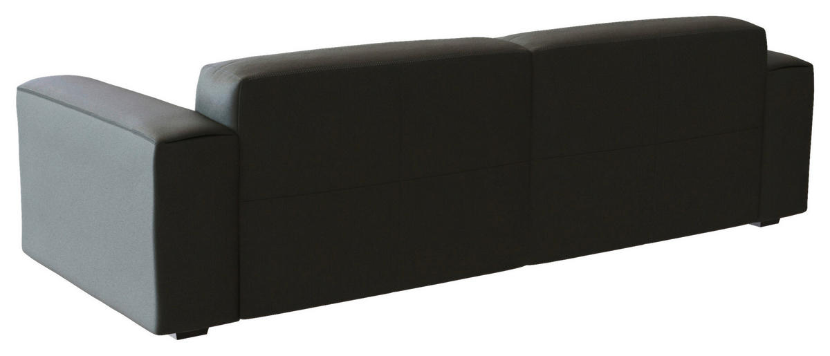 ECKSOFA Dunkelgrau Echtleder  - Dunkelgrau/Schwarz, Design, Leder/Holz (171/252cm) - Livetastic