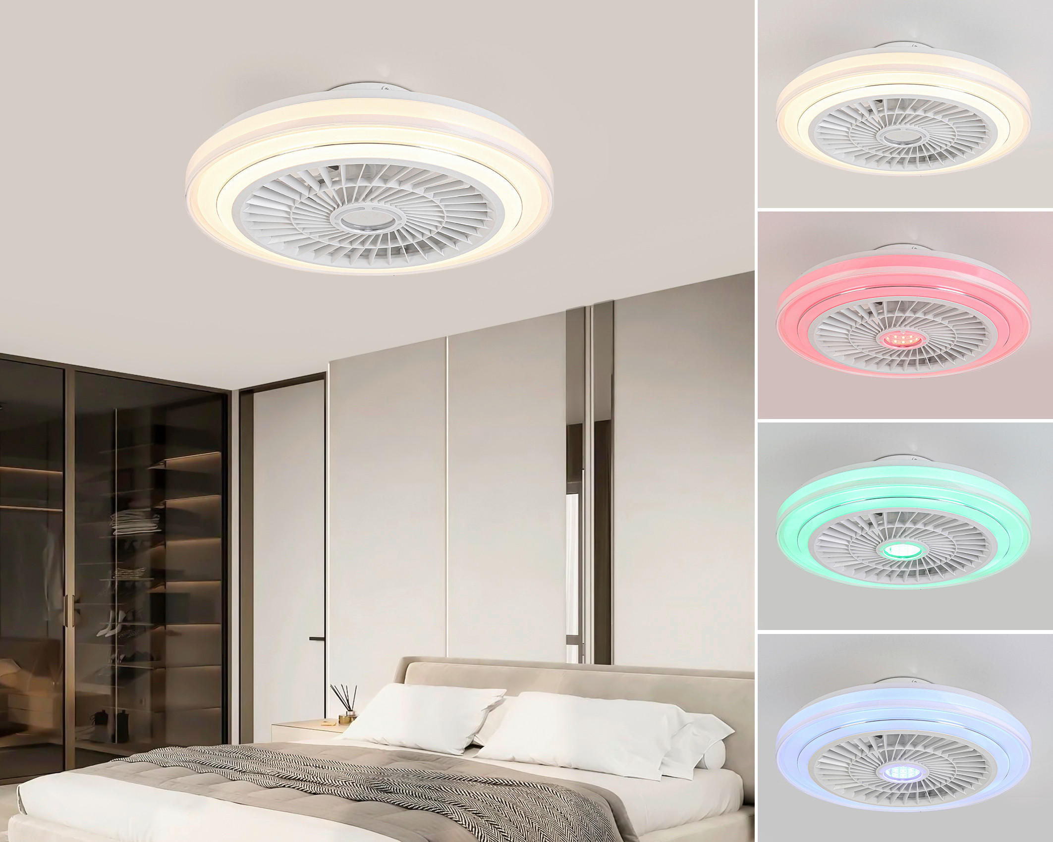 DECKENVENTILATOR Leano 48/16,5 cm   - Chromfarben/Transparent, Basics, Kunststoff/Metall (48/16,5cm) - Mican