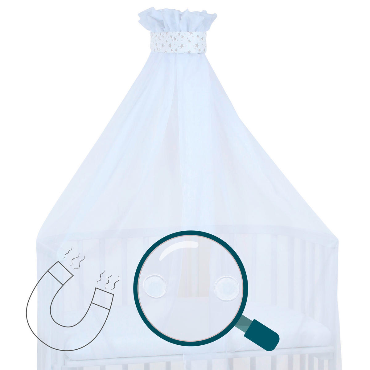 MOSKITONETZ  - Weiß, Basics, Textil (310/160/0,1cm) - Babybay