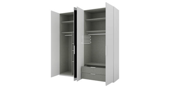 DREHTÜRENSCHRANK 200/223/62 cm 4-türig Grau - Alufarben/Grau, KONVENTIONELL, Glas/Holzwerkstoff (200/223/62cm) - Novel