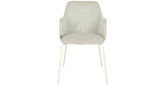 ARMLEHNSTUHL in Eisen Samt - Beige/Creme, Design, Textil/Metall (53/85/58cm) - Novel