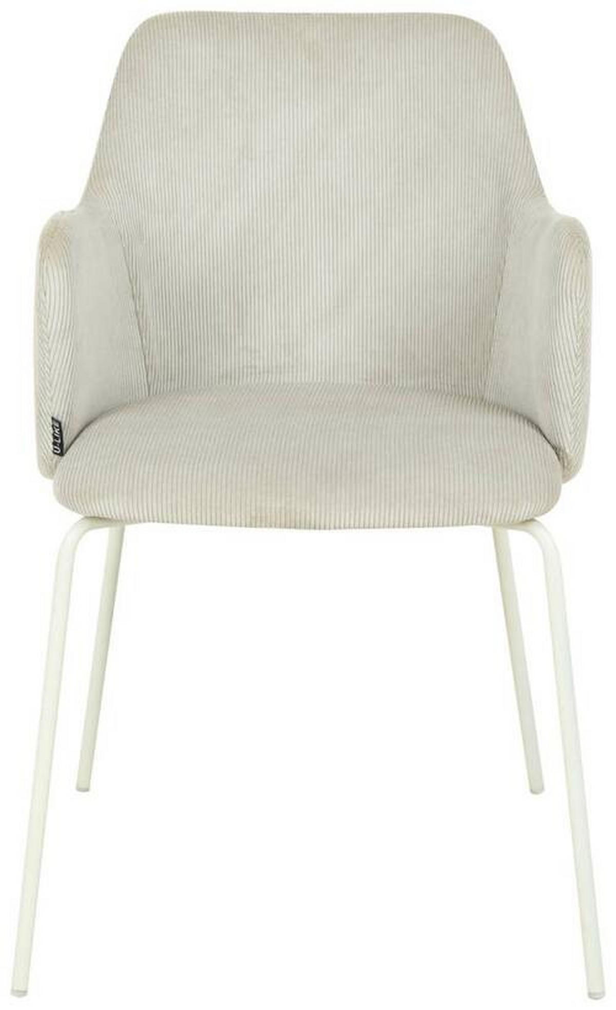 ARMLEHNSTUHL  in Eisen Samt  - Beige/Creme, Design, Textil/Metall (53/85/58cm) - Novel