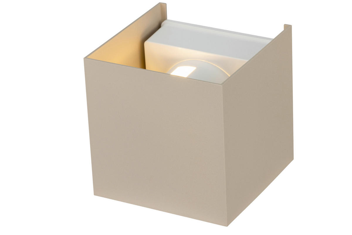 LED-WANDLEUCHTE 10/10/10 cm   - Sandfarben, Basics, Kunststoff/Metall (10/10/10cm) - Novel