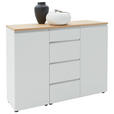 SIDEBOARD  in 135/102/41 cm  - Eichefarben/Silberfarben, Design, Holz/Holzwerkstoff (135/102/41cm) - Dieter Knoll