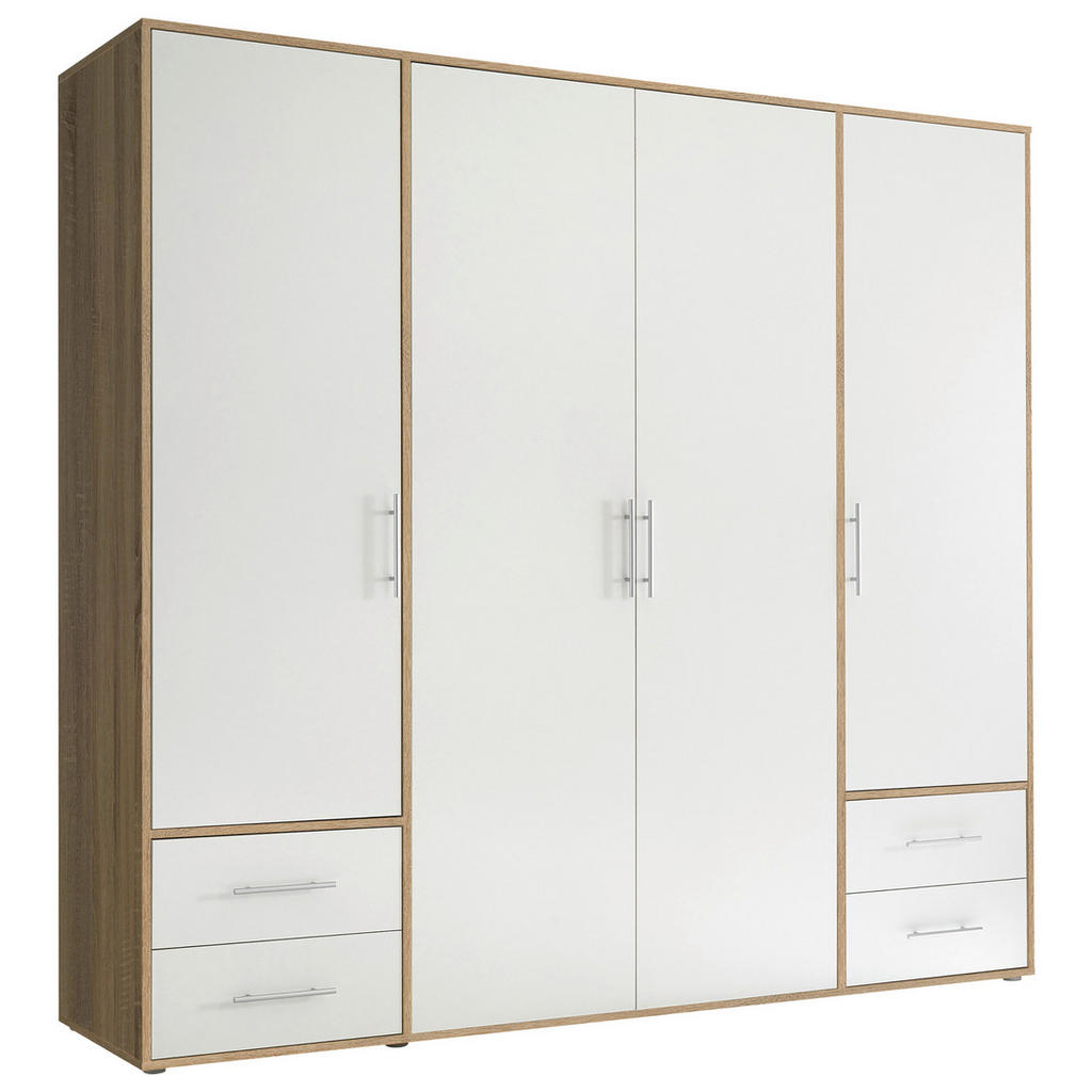 Drehtürenschrank mit Laden 206 cm Valencia Weiß