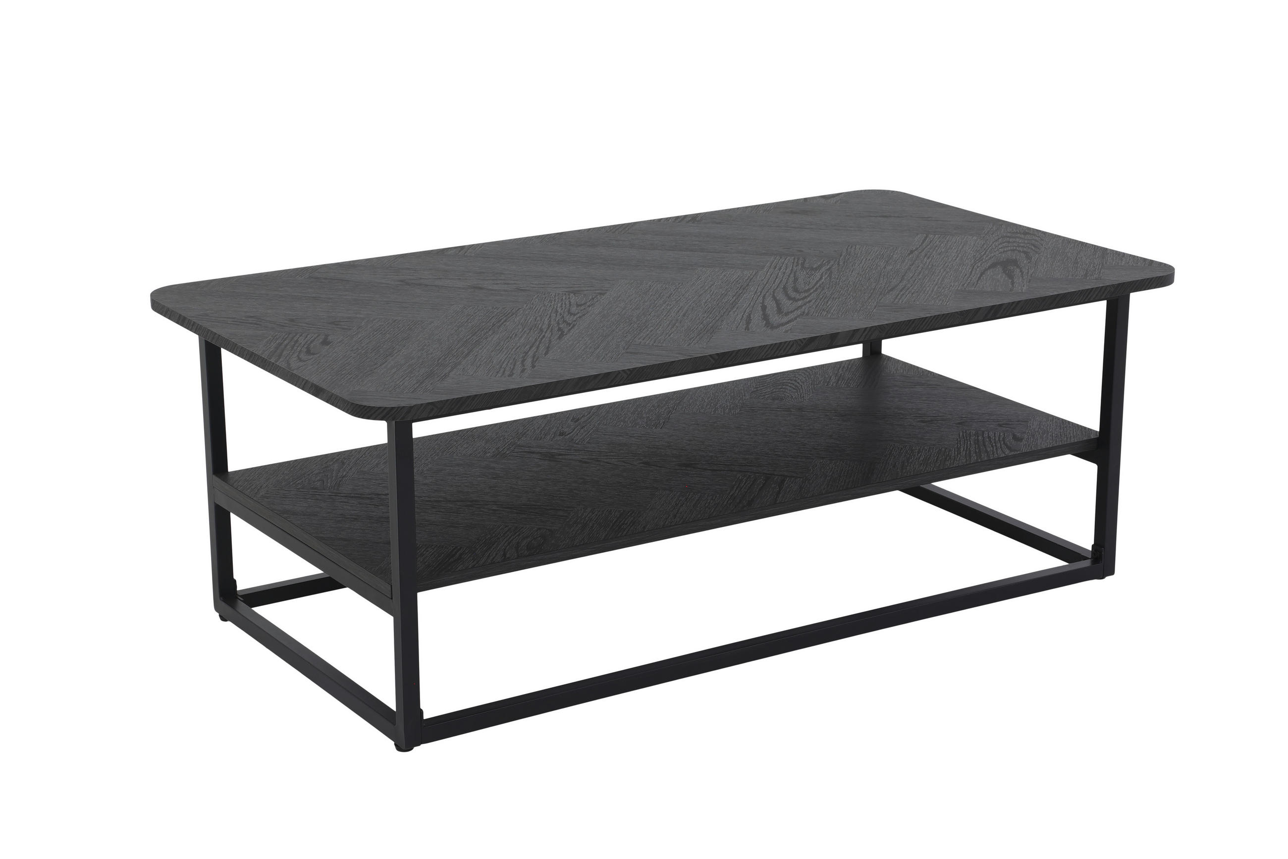 COUCHTISCHSET rechteckig Dunkelgrau  - Dunkelgrau/Schwarz, Design, Holzwerkstoff/Metall (110/60/40cm) - Livetastic