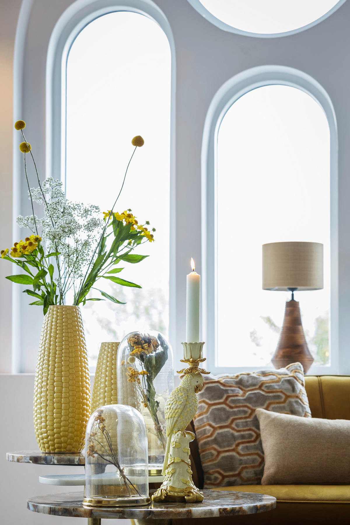 ZIERKISSEN  45/45 cm   - Sandfarben/Gelb, LIFESTYLE, Textil (45/45cm) - Light & Living