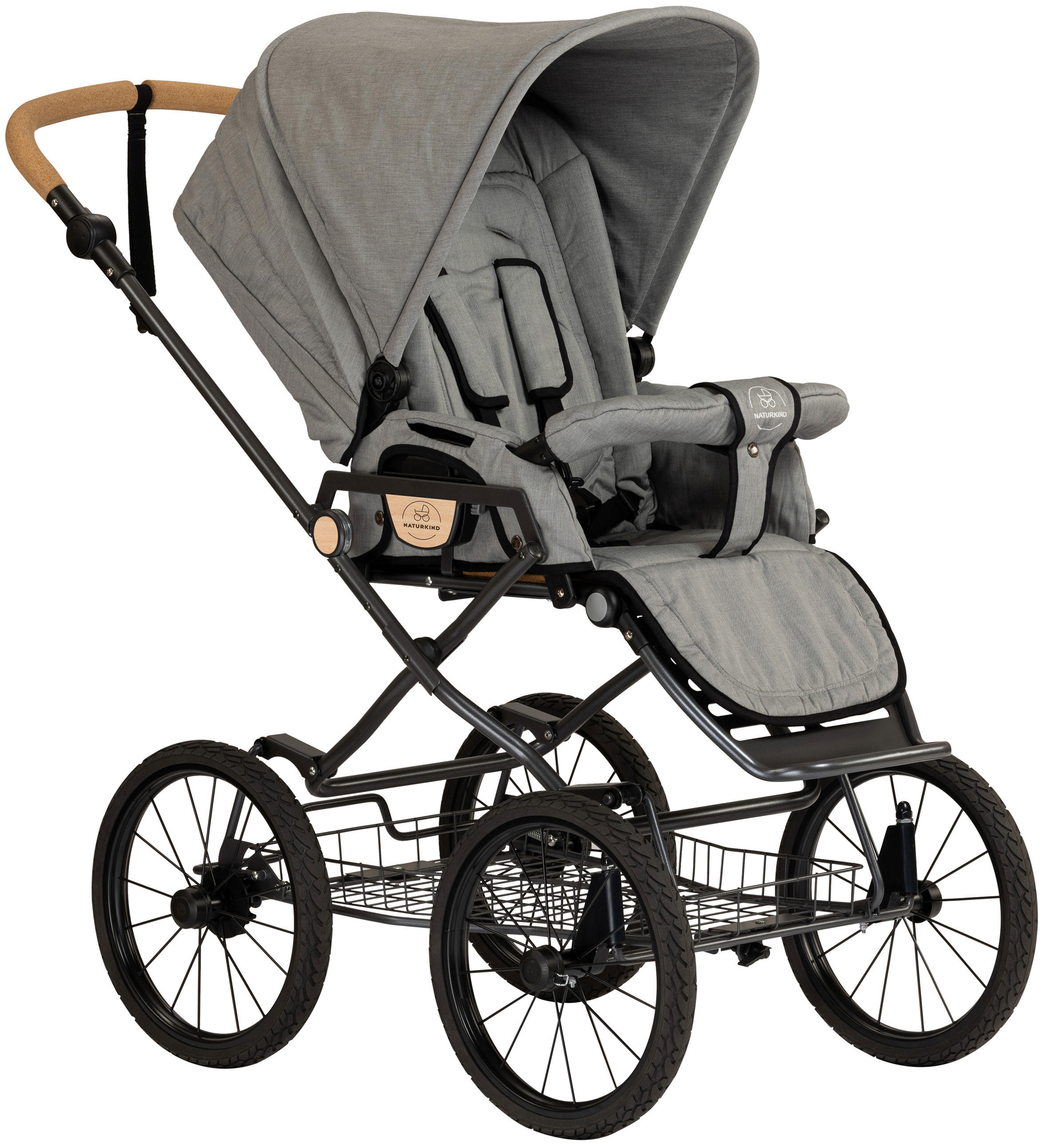 KINDERWAGEN Ida  - Anthrazit/Grau, Basics, Textil/Metall (83/62/44cm) - Naturkind