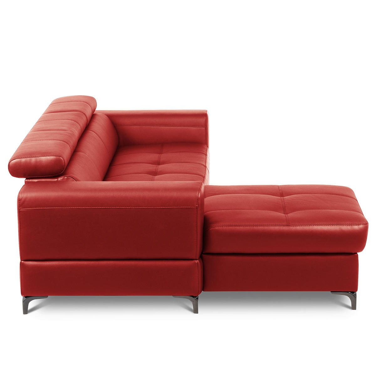 ECKSOFA  in Lederlook Echtleder Rot  - Rot/Schwarz, Design, Leder/Textil (173/247cm) - Livetastic