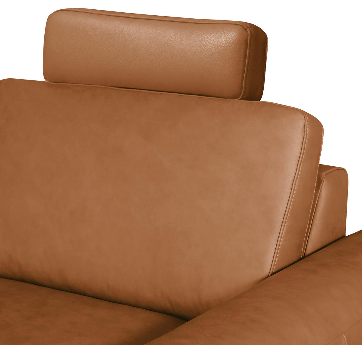 KOPFSTÜTZE in Echtleder  - Cognac, Design, Leder (52/17/14cm) - Livetastic