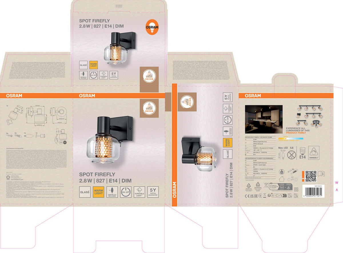 LED-STRAHLER 10,5/14,5/15,2 cm   - Basics, Glas/Metall (10,5/14,5/15,2cm) - Osram