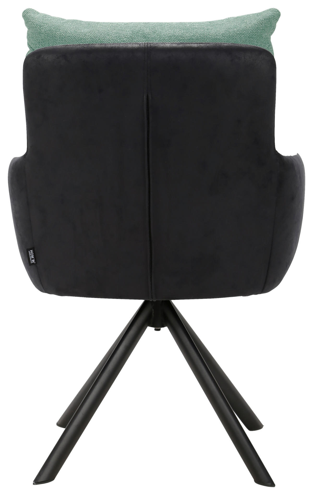 STOL MED ARMSTÖD järn vävt tyg, linneimitation  - mintgrön/svart, Design, metall/textil (59/91/66cm) - Hom`in