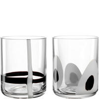 Set čaša Banda 2/1  2 dela   - providno/bela, Osnovno, staklo (300ml) - Leonardo